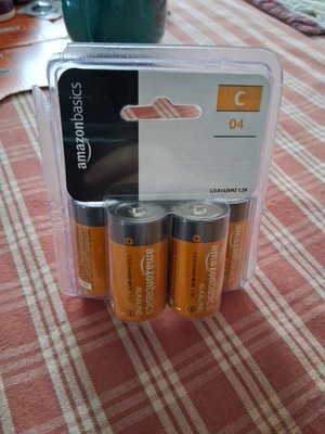 Basics 4 Pack C Cell All-Purpose Alkaline Batteries, 5-Year Shelf Life Exp: 6/27