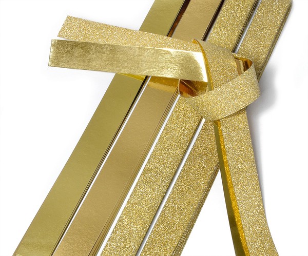 Papierstreifen Glitter, Gold 24 StüCk 45Cm FröBelsterne Papiersterne Advent-image