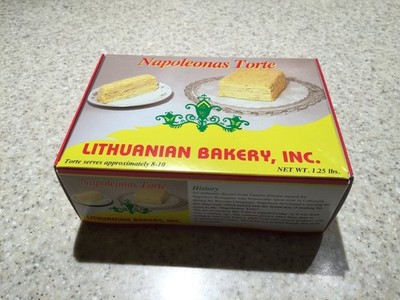 Lithuanian Bakery Napoleon Torte 8 Serving Handmade European Napoleonas Cake