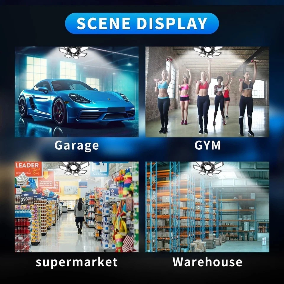 (Qty1) LED Garage Light VERY VERY Bright Screw in E26/E27 Ceiling Shop Work Lamp - Image 2 of 4