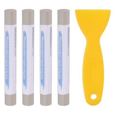 4Pcs Wood Furniture Repair Marker, Touch Up Crayon with Scraper, New Texture