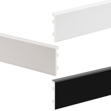Plastic Skirting Board PVC Black White Grey Bathroom Kitchen Skirting 2.2m x80mm