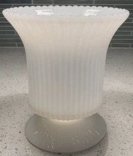 Vintage E.O. Brody Co M4000 Ribbed Milk Glass Footed Vase  5" Fluted Design