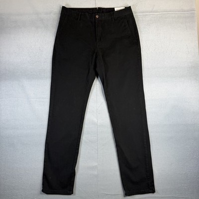 Mott & Bow Chino Pants Mens 32x32 Black Everyday Comfort Twill Flat Front