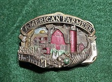 American Farmers Feed the World Vintage 1984 The Great American Belt Buckle