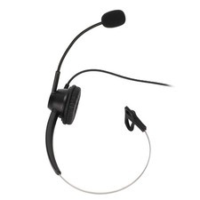 Telephone Headphone Noise Cancelling 3.5mm Elbow Single Ear Business Headset BL