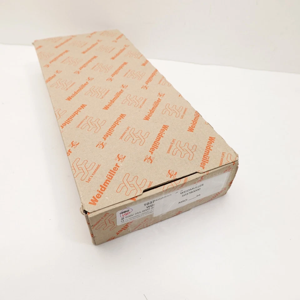 Weidmüller WDU 4 BU Terminal Blocks 1037800000 – 100 pcs 600V 35A AWG 26–10 Blue - Image 2 of 3