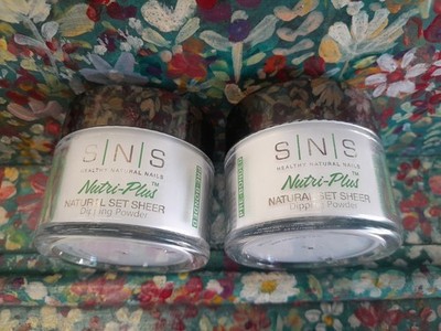   Set Of 2  Sns Nutri-plus Natural Set Sheer Dipping Powder PRE-BONDED 56g 2 Oz