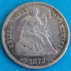 1872 ~ Seated Liberty H10c ~ CH AU ~ Very Sharp ~ Great Antique Tone & Luster!!