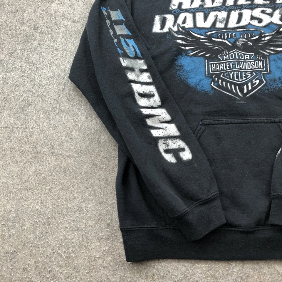 Harley-Davidson Sudadera con Capucha Niños Pequeña Negra 115 Aniversario Triple S Morgantown WV Foto 2 de 4