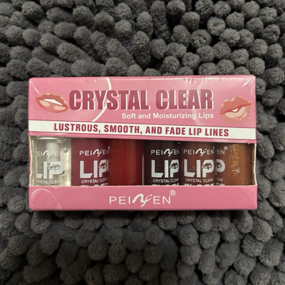 PEIYEN Crystal Clear Lip Gloss Set Moisturizing Shine Clear/Red/Brown 6x3.5g