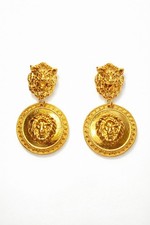 Goldene Löwenkopf Statement Ohrringe Barock Style Modeschmuck