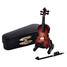 Mini violon miniature en bois pour bureau, chambre ou table de chevet