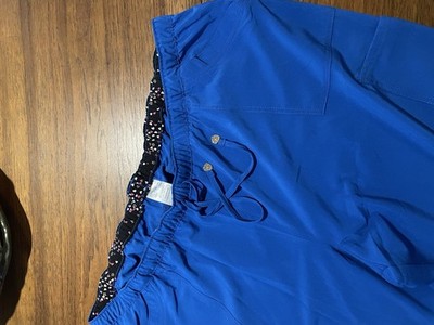 NWT Heart Soul scrub pants Royal  3XL with lots of detail