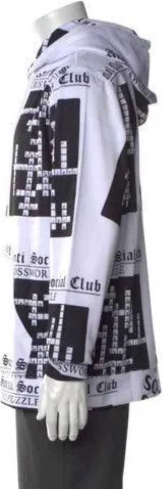 RARE Anti Social Club Puzzled Black and White hoodIe Size Medium Brand New image 2