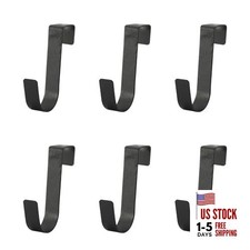 6PCS Over The Door Cabinet Drawer Hooks, No Drill J-Shape Cabinet Black