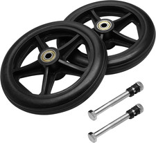 2 Pcs 6 Inch Drive Walker Wheels Replacement, Rubber Wheelchair Front Wheel U...