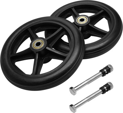 2 Pcs 6 Inch Drive Walker Wheels Replacement, Rubber Wheelchair Front Wheel U...