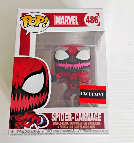FUNKO POP! MARVEL #486 SPIDER-CARNAGE BOBBLE HEAD AAA ANIME EXCLUSIVE NEW