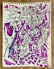 Modern Abstract Painting Graffiti Art Cubism Expressive Raw Original Psychedelic