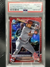 2025 Bowman Chrome Prospects JJ Wetherholt Red Reptilian 3/5 Cardinals B550