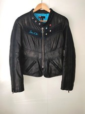 Y2k Diesel Leather Jacket Fitted Denim Moto J...