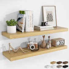 40Inch Floating Shelves for Wall 2 Pack Shelves for 40 Inch, Set of 2 Oak