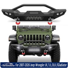 Front Bumper For 2007-2026 Jeep Wrangler Jk Jl Jlu Jt With Led Lights D-rings Front Bumper For 2007-2026 Jeep Wrangler Jk Jl Jlu Jt With Led Lights D-rings