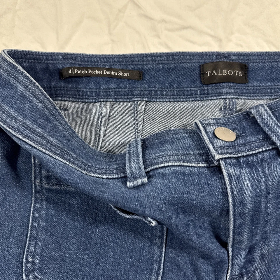 Talbots Patch 口袋牛仔短裤女式 4 码全新带标签 — 第 4/4 张图片