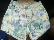 Levi s 80s Mom Shorts Jean High Waist Denim Sz 26 Pastel Tie Dye 80 NWOT