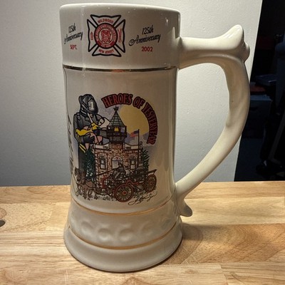 Wildwood Fire Department 125th Anniversary Beer Stein, Autographed, 2002