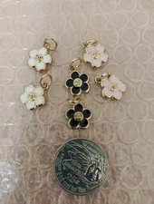 6  Pc Designer Chanel Zipper Pull Button Charm Pendant 13 Mm 