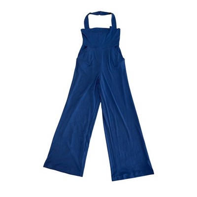 Tobi Minimal Chic Halter Neck Night Out Pocket Wide Leg Jumpsuit Size XS