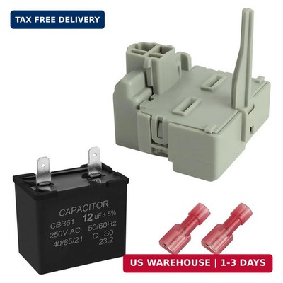 TSD2 Refrigerator Start Relay and Capacitor Kit Compatible with Embraco QD TSD2
