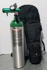 Empty Portable M6 B Medical Oxygen Tank Cylinder w/ Regulator, Bag