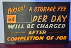 Vintage Automobile Auto Car Repair Garage Cardboard Window Sign Black Light Neon