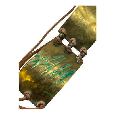 Statement Artisan Handmade Brutalist Boho Hippie Wide Brass Copper Belt OOAK Statement Artisan Hand Made Brutalist Boho Hippie Wide Brass  main image 4