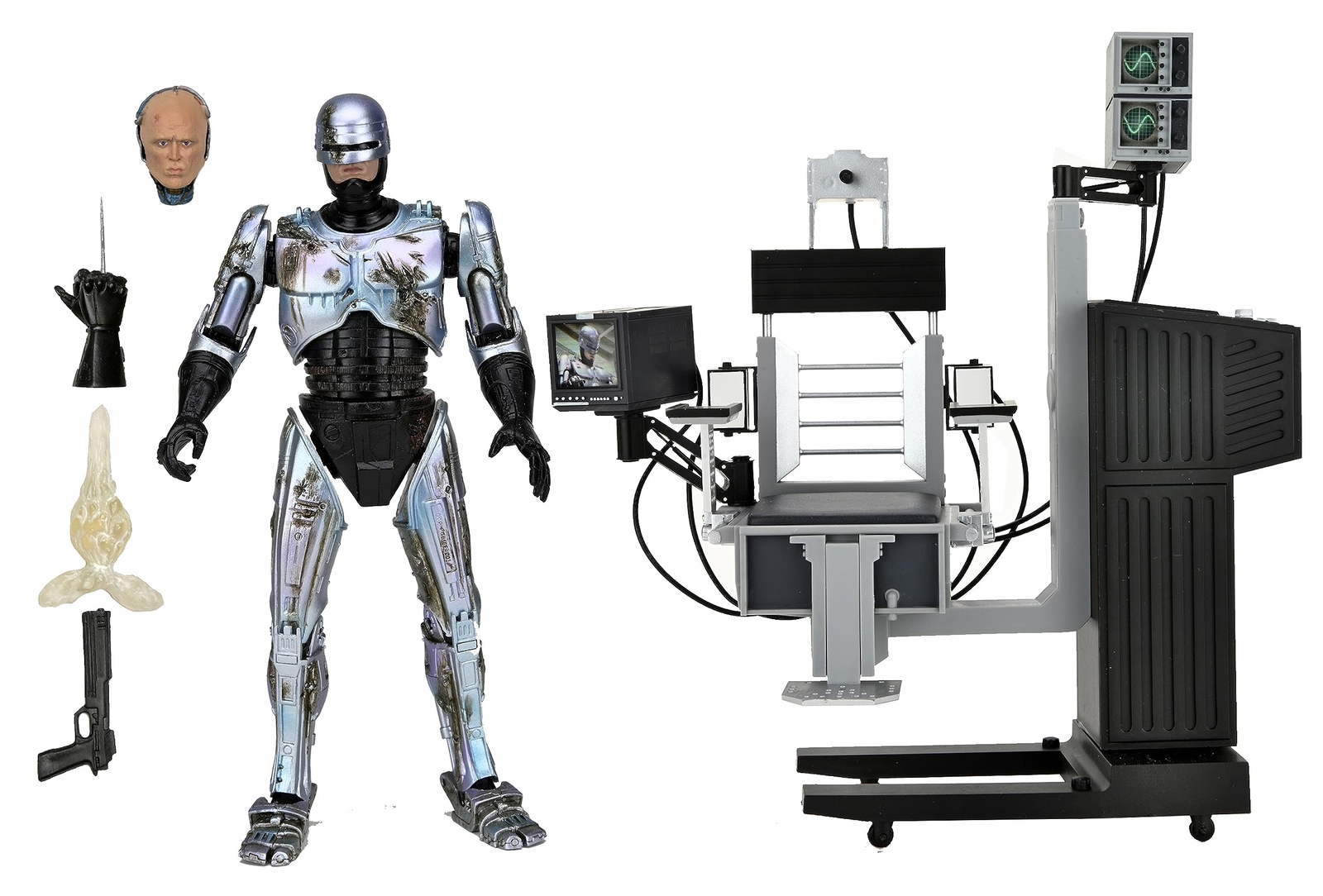 7-Inch Ultimate Battle-Damaged Robocop Scale Action Figure with Chair