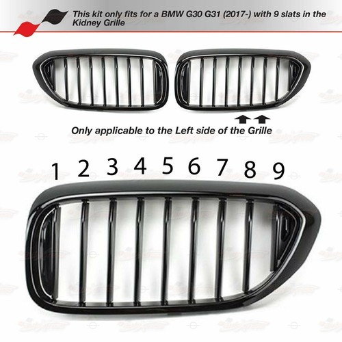 Tira de cubierta de parrilla a rayas M para BMW Serie 5 17-19 G30 G31 sedán de 4 puertas decoración - Imagen 3 de 7