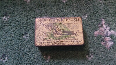 VINTAGE FROSCH IM HALS? LUTSCHTABLETTEN. VON HANCE BROS.TIN SELTEN