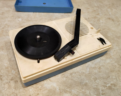 Vintage soviet Toy Collectible  Miniature Vinil Record Player Turntable USSR