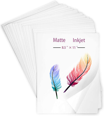 Waterproof Printable Vinyl Sticker Paper for Inkjet Laser Printer 8.5''x11'' US