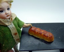 Antique c.1900 BREADLOAF Kitchen German Dollhouse Miniature Food