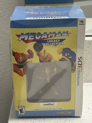 Mega Man Legacy Collection Collector's Edition Gold Amiibo Bundle 3DS Sealed