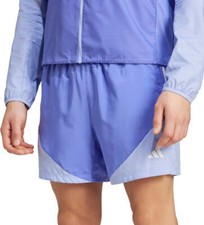 Image of adidas Own The Run Mens Running Shorts Blue 7 Inch Zip Pocket Lined Reflective