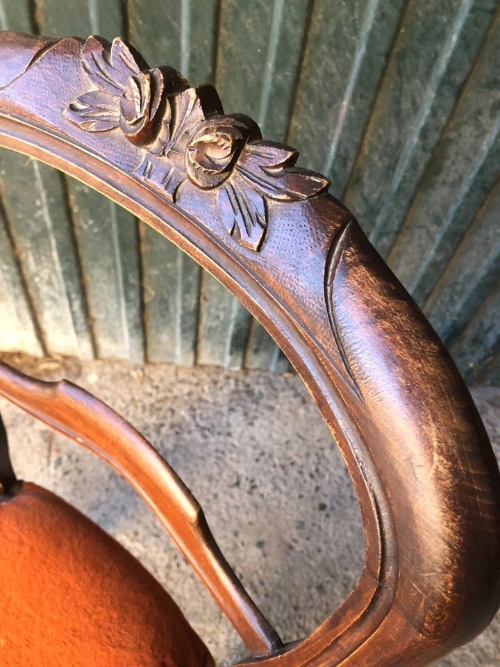 ancienne chaise napoléon III en bois d acajoue - Photo 3/4