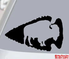 ARROWHEAD BUFFALO Vinyl Decal Sticker Window Bumper Native American Indian Bison