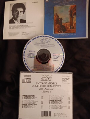 VIVALDI BASSOON CONCERTI Daniel Smith on Bassoon CD LIKE NEW Mint BRAND NEW CASE