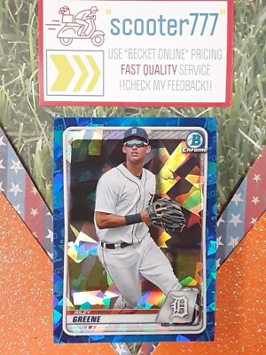 2020 Bowman Chrome Draft SAPPHIRE~#180 RILEY GREENE ~TIGERS 5-TOOL STAR 