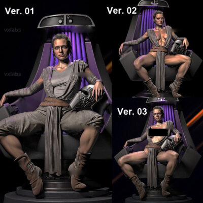 3 Versions Rey 3D Printing Figure Model Kit Unpainted Unassembled GK 2sizes